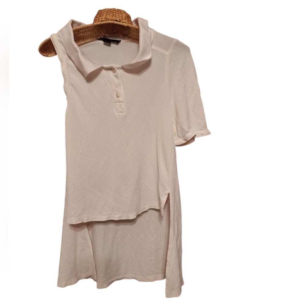 Alexander Wang Deconstructed Layered One Sleeve Polo Top Draped RARE Asymmetric